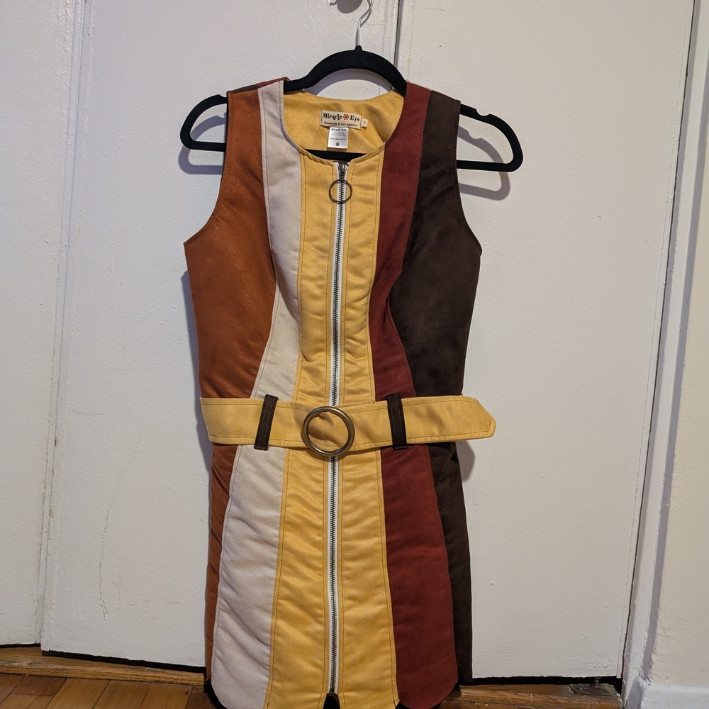 Miracle Eye Marigold Fair Suede Dress Size Small